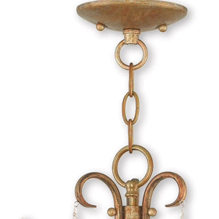 Gold Three Light Metal Dimmable Chandelier With Shades