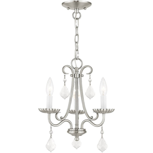 Three Light Dimmable Chandelier With Shades HomeRoots