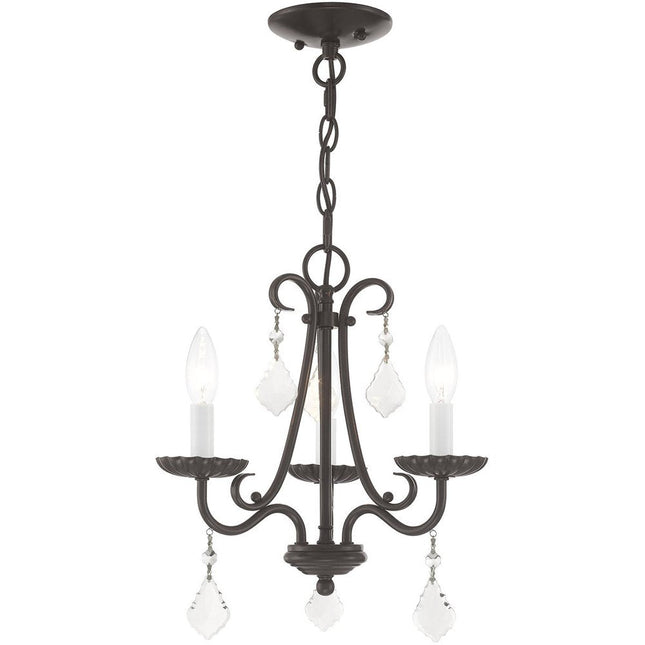 Three Light Dimmable Chandelier With Shades HomeRoots