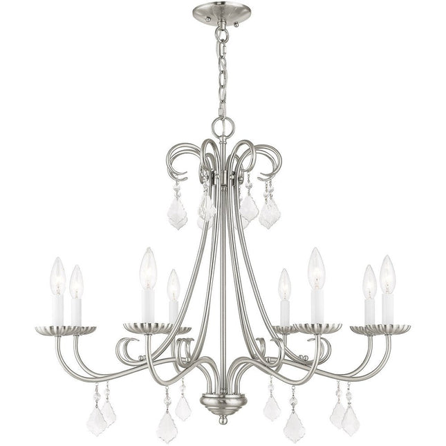 Eight Light Dimmable Chandelier With Shades HomeRoots
