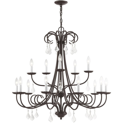 Bronze Multi Light Metal Dimmable Chandelier With Shades