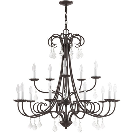 Bronze Multi Light Metal Dimmable Chandelier With Shades