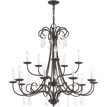 Bronze Multi Light Metal Dimmable Chandelier With Shades