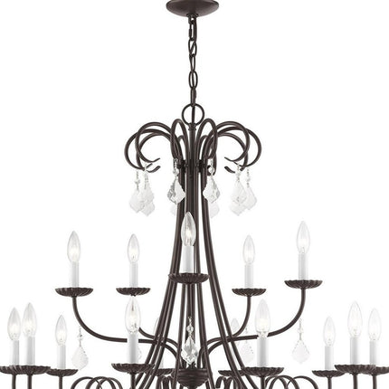 Bronze Multi Light Metal Dimmable Chandelier With Shades