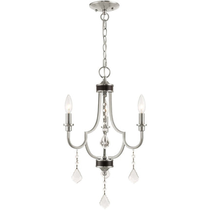 Three Light Dimmable Chandelier With Shades HomeRoots