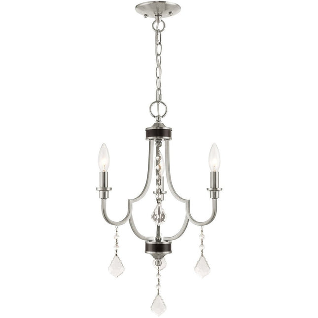 Three Light Dimmable Chandelier With Shades HomeRoots
