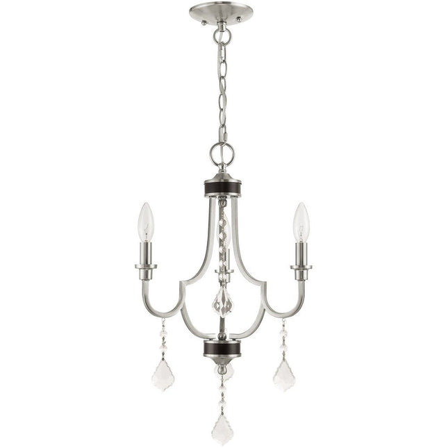 Three Light Dimmable Chandelier With Shades HomeRoots