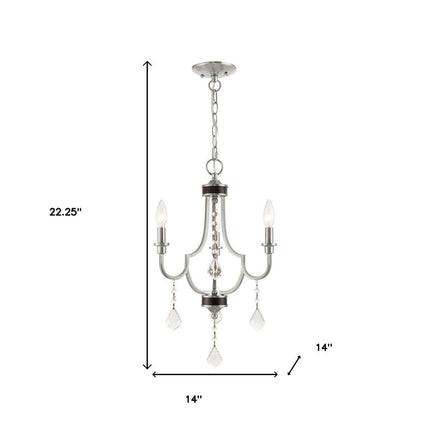 Three Light Dimmable Chandelier With Shades HomeRoots
