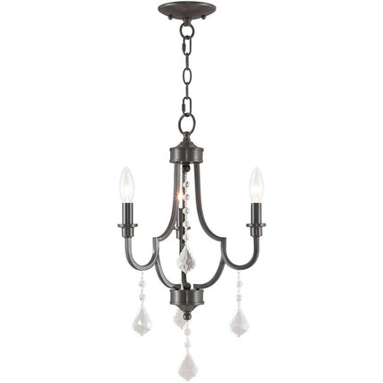 Three Light Dimmable Chandelier With Shades HomeRoots