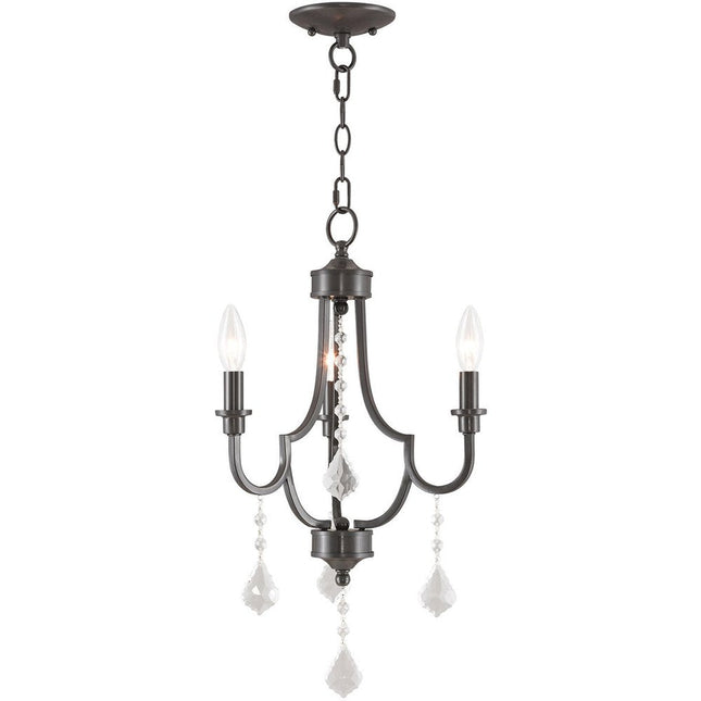 Three Light Dimmable Chandelier With Shades HomeRoots