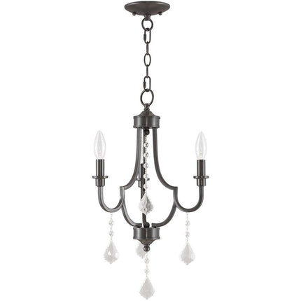 Three Light Dimmable Chandelier With Shades HomeRoots
