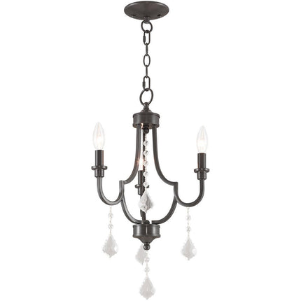 Three Light Dimmable Chandelier With Shades HomeRoots