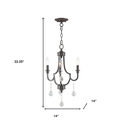 Three Light Dimmable Chandelier With Shades HomeRoots