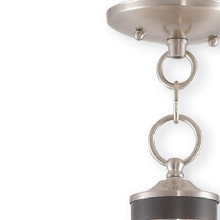 Nickel Five Light Metal Dimmable Chandelier With Shades