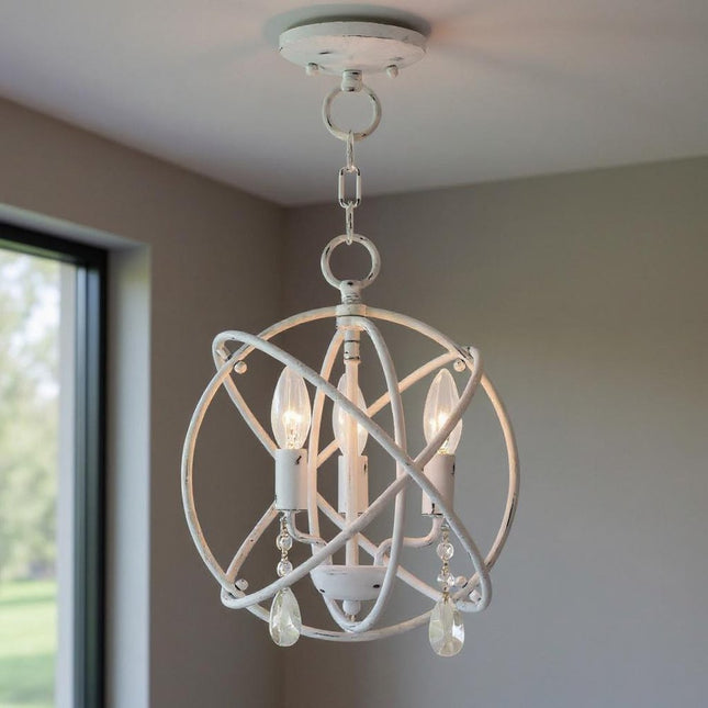 Three Light Dimmable Chandelier With Shades HomeRoots