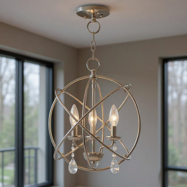 Three Light Dimmable Chandelier With Shades HomeRoots