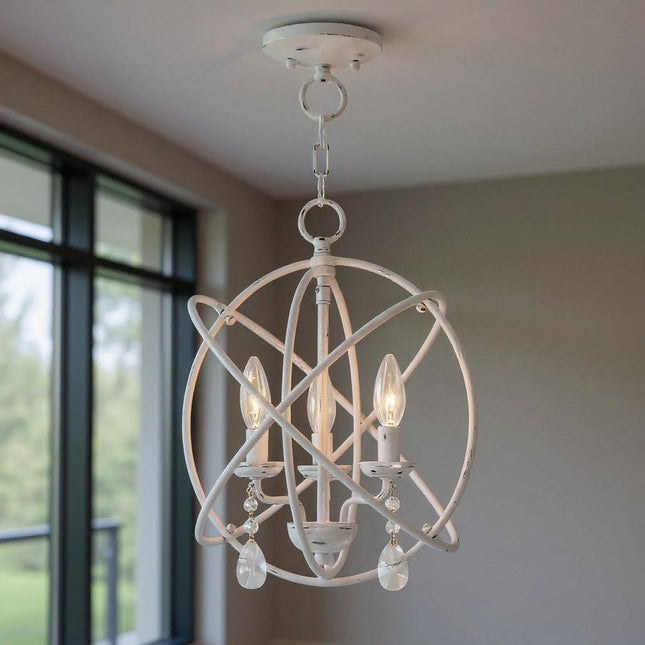 Three Light Dimmable Chandelier With Shades HomeRoots