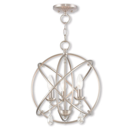 Three Light Dimmable Chandelier With Shades HomeRoots