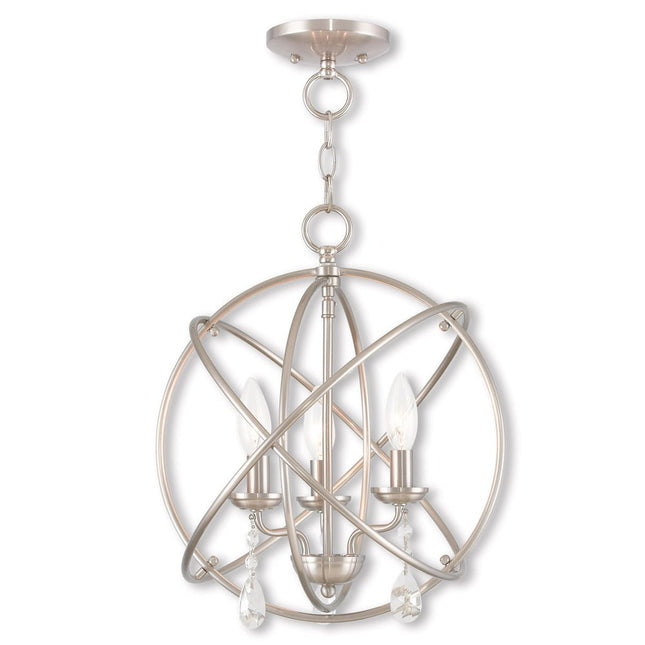 Three Light Dimmable Chandelier With Shades HomeRoots