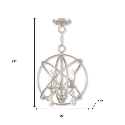 Three Light Dimmable Chandelier With Shades HomeRoots