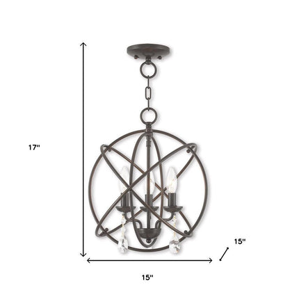 Three Light Dimmable Chandelier With Shades HomeRoots