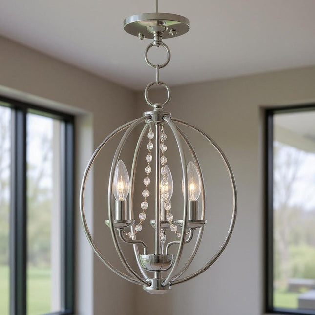 Three Light Dimmable Chandelier With Shades HomeRoots