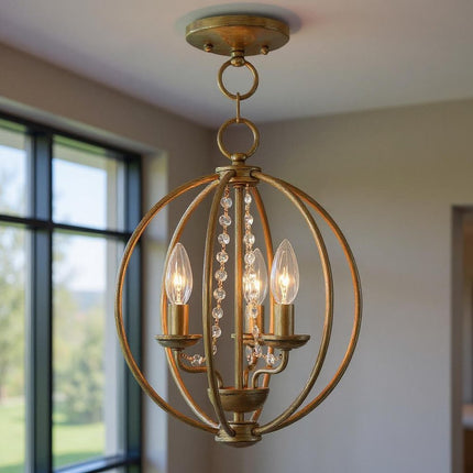 Three Light Dimmable Chandelier With Shades HomeRoots