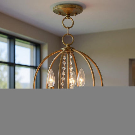 Three Light Dimmable Chandelier With Shades HomeRoots