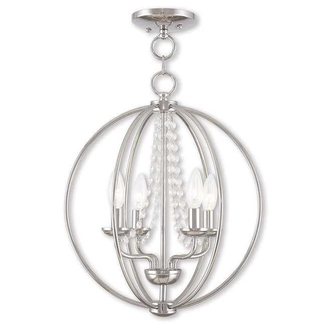 Four Light Dimmable Chandelier With Shades HomeRoots