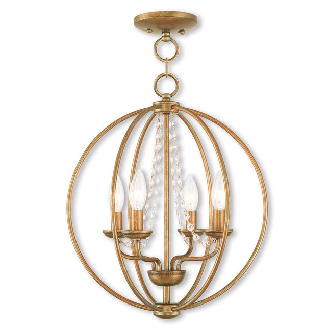 Four Light Dimmable Chandelier With Shades HomeRoots