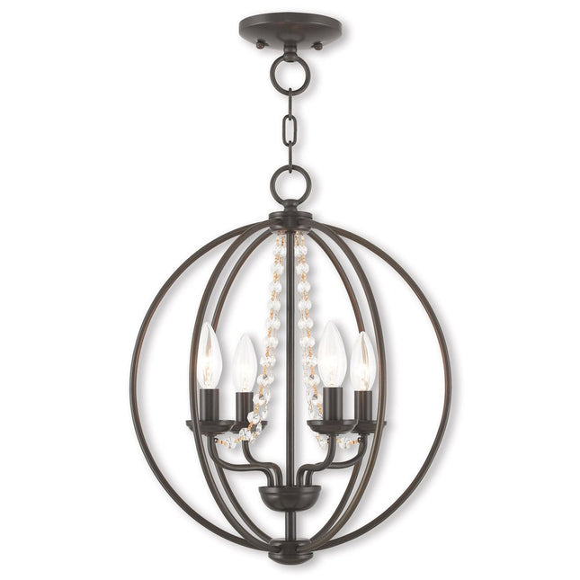Four Light Dimmable Chandelier With Shades HomeRoots