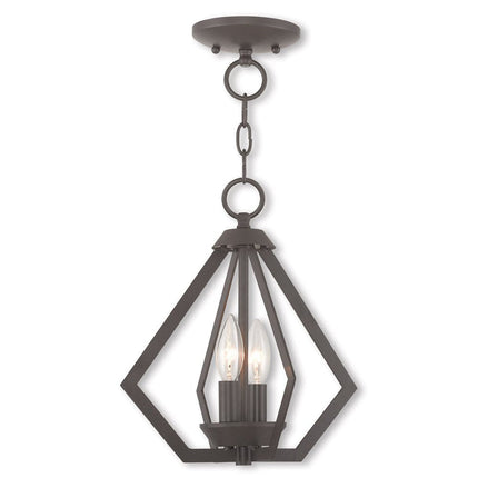 Bronze Two Light Dimmable Chandelier With Shades HomeRoots