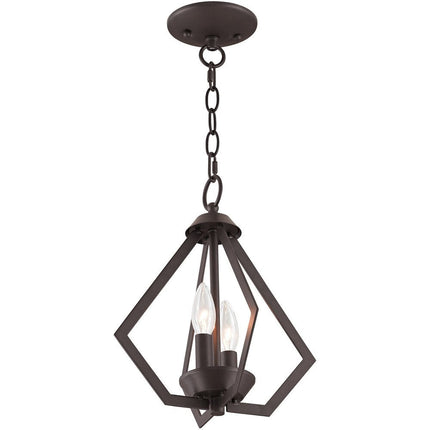 Bronze Two Light Dimmable Chandelier With Shades HomeRoots