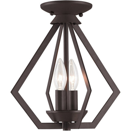 Bronze Two Light Dimmable Chandelier With Shades HomeRoots