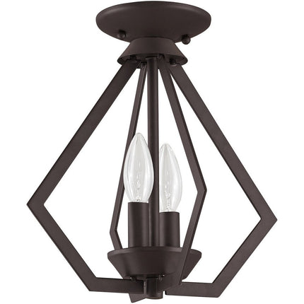 Bronze Two Light Dimmable Chandelier With Shades HomeRoots