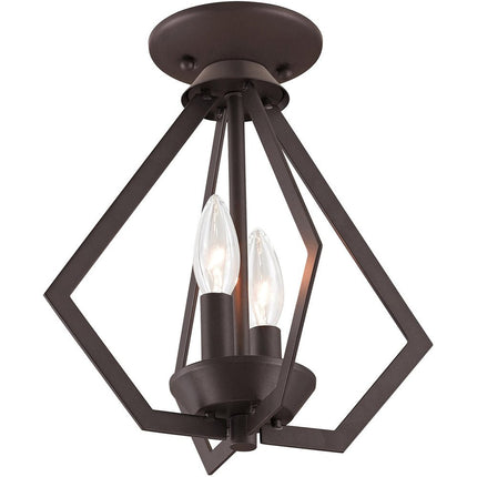 Bronze Two Light Dimmable Chandelier With Shades HomeRoots