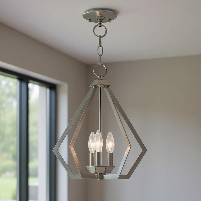Three Light Dimmable Chandelier With Shades HomeRoots