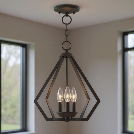 Bronze Three Light Dimmable Chandelier With Shades HomeRoots
