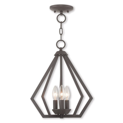 Bronze Three Light Dimmable Chandelier With Shades HomeRoots