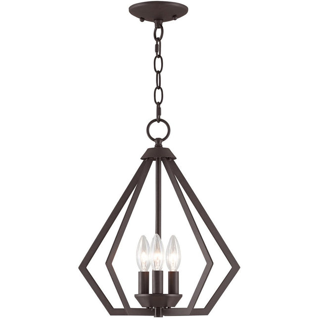 Bronze Three Light Metal Dimmable Chandelier With Shades
