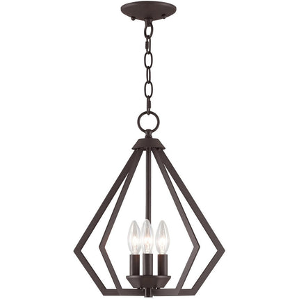 Bronze Three Light Dimmable Chandelier With Shades HomeRoots
