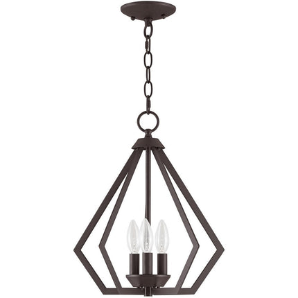 Bronze Three Light Dimmable Chandelier With Shades HomeRoots