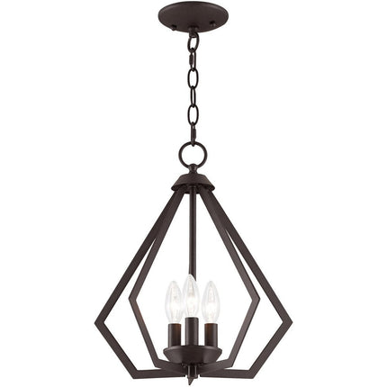 Bronze Three Light Dimmable Chandelier With Shades HomeRoots