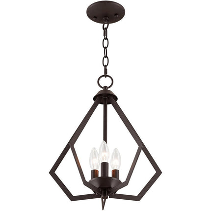 Bronze Three Light Dimmable Chandelier With Shades HomeRoots