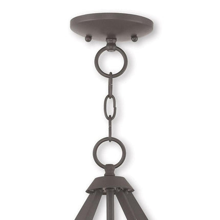 Bronze Three Light Dimmable Chandelier With Shades HomeRoots