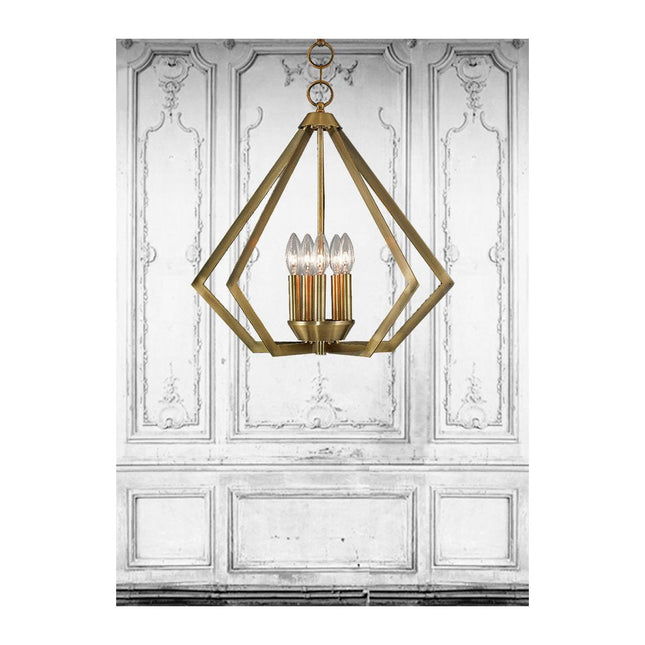 Five Light Dimmable Chandelier With Shades HomeRoots