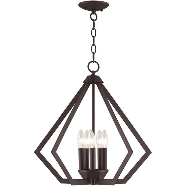 Bronze Five Light Metal Dimmable Chandelier With Shades HomeRoots