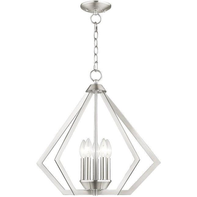 Five Light Dimmable Chandelier With Shades HomeRoots