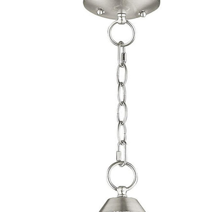 Nickel Five Light Metal Dimmable Chandelier With Shades