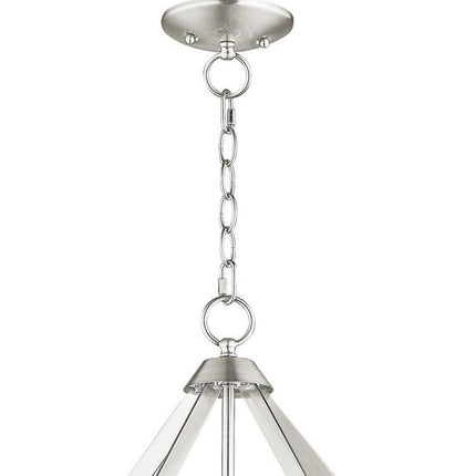 Nickel Five Light Metal Dimmable Chandelier With Shades